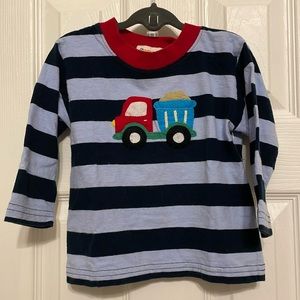 Baby Luigi Dump Truck Appliqué Striped Shirt